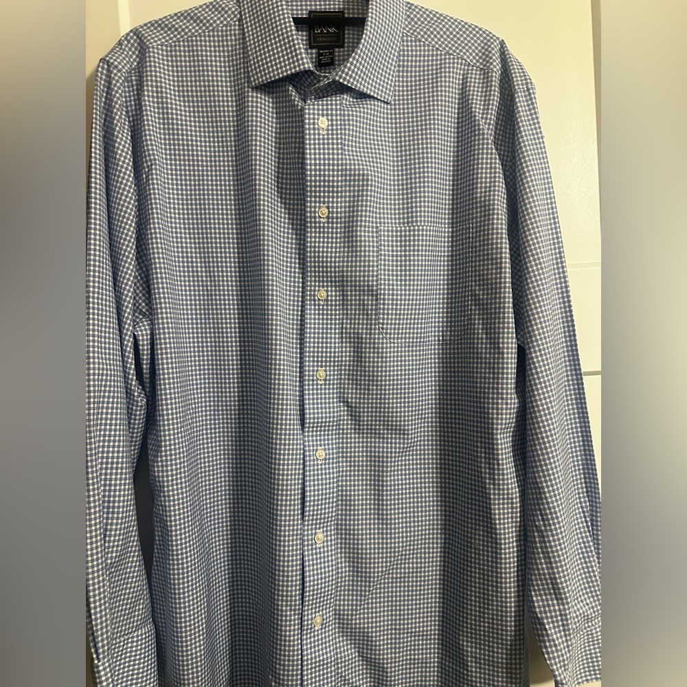 Jos.A.Bank Men’s blue and white dress shirt.